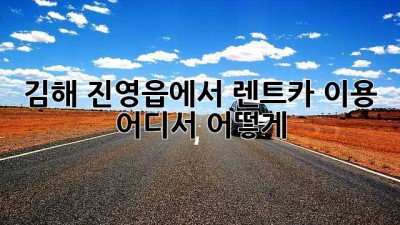 김해 진영읍에서 렌트카 이용, 어디서? 어떻게?