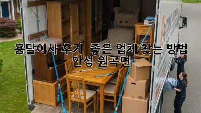 용달이사 후기 & 좋은 업체 찾는 방법: 안성 원곡면