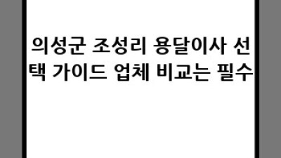 의성군 조성리 용달이사 후기: 저렴하고 안전한 이사, 성공 후기!